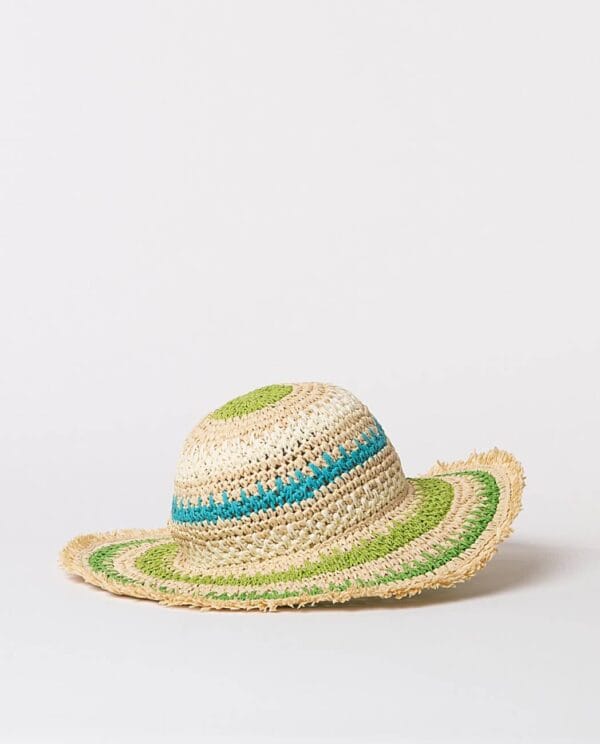Surkana Sombrero de rayas efecto rafia Verde - Imagen 3