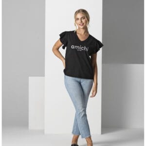 AMICHI CAMISETA VOLANTES NEGRO