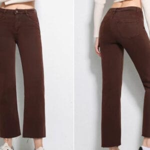 Pantalón Vaquero "Culaco" Push Up Cropped Chocolate